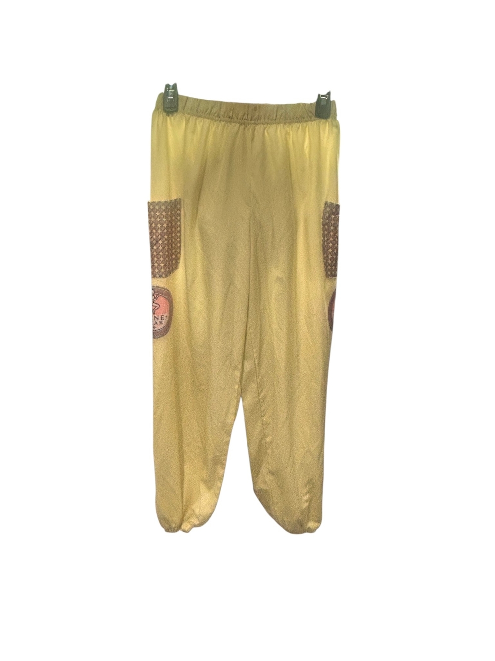 Yellow Graphic Patch Elastic Waist Pants